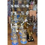 A COLLECTION OF FRANKLIN MINT EGYPTIAN COLLECTABLE FIGURES, to include a glass display case with