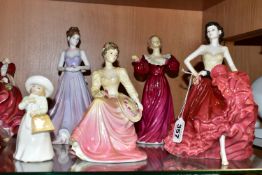 ELEVEN ROYAL DOULTON AND COALPORT LADY AND GIRL FIGURES, the Coalport comprising limited edition '