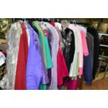 A QUANTITY OF COATS, JACKETS, SUITS AND OTHER CLOTHING, approximately forty five items, mainly