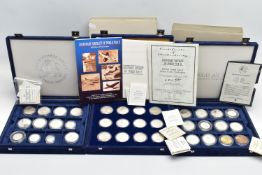 A BOX OF SILVER AND OTHER CASED COINS RELATING TO AIRCRAFT AND WAR, to include one case 24 solid