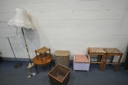 A SELECTION OF OCCASIONAL FURNITURE, to include a walnut circular occasional table, pair of pine