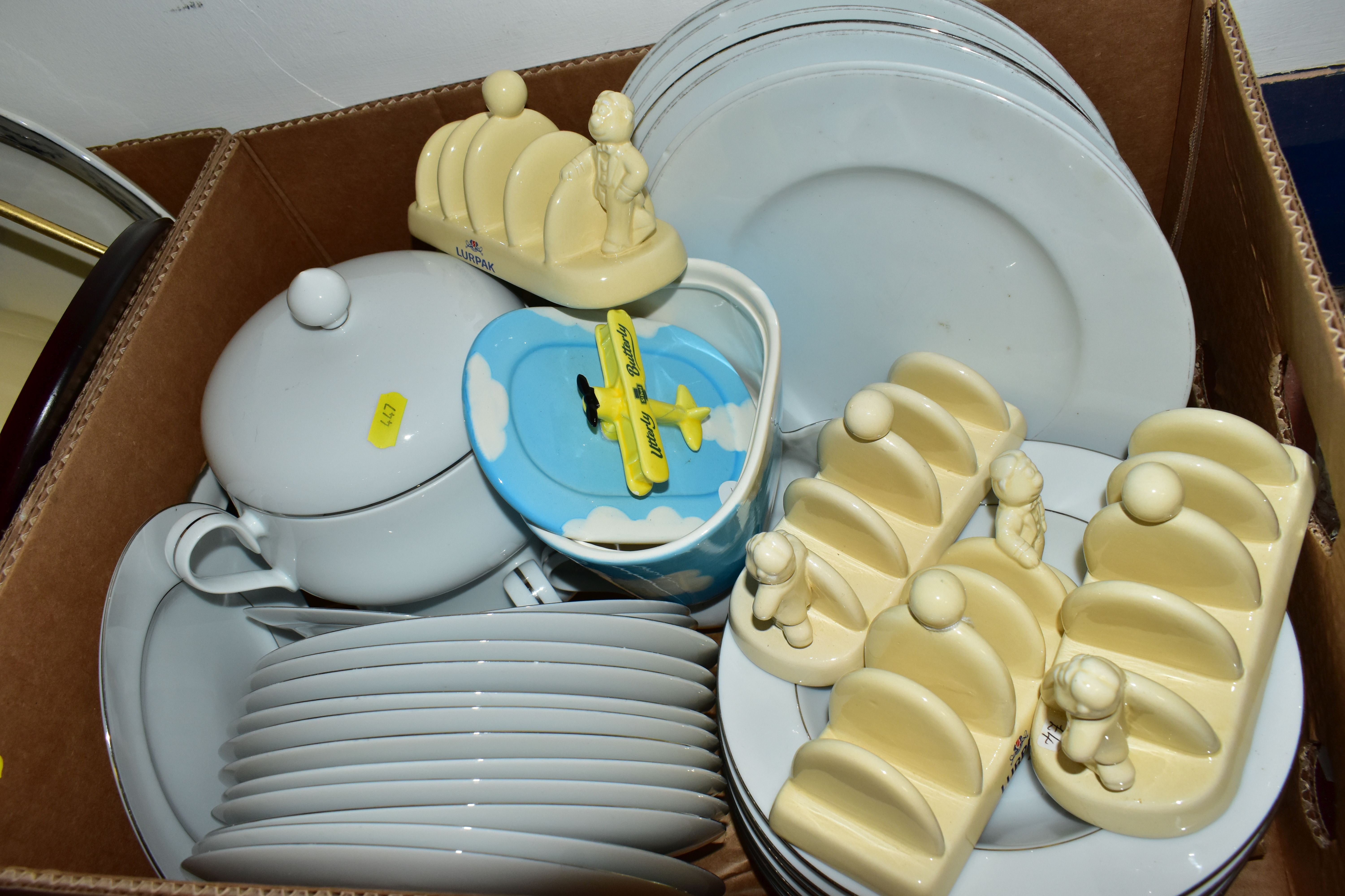 SIX BOXES OF GLASS WARE AND CERAMICS, to include a boxed presentation miniature set of 'Moser - Image 6 of 7