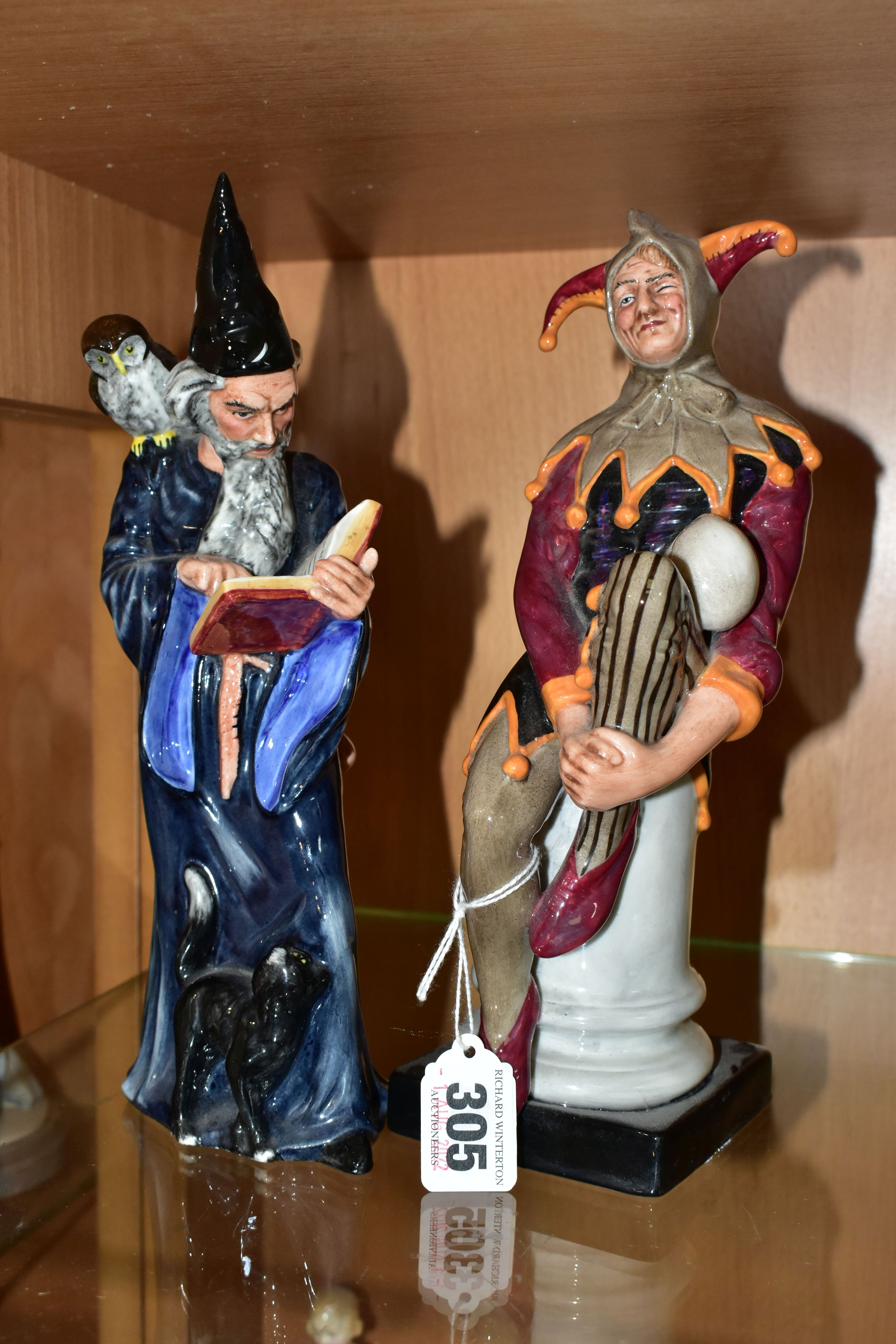 TWO ROYAL DOULTON MALE FIGURES, comprising 'The Jester' HN2016 and 'The Wizard' HN2877 (2) (