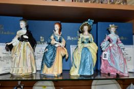 FOUR BOXED ROYAL DOULTON GAINSBOROUGH LADIES COLLECTION LIMITED EDITION FIGURES, comprising 'Mary