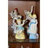 SIX ROYAL WORCESTER DAYS OF THE WEEK AND MONTHS OF THE YEAR FIGURES, comprising 'Monday's