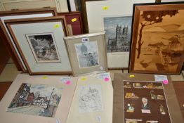 PICTURES AND PRINTS ETC, to include framed Arthur Rackham illustrations, signed E. H Barlow