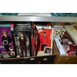 TWO BOXES OF POP AND ENTERTAINMENT MEMORABILIA, to include boxed The Wanted, One Direction, Union