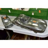 A COMPULSION MODELS OF BROMLEY PEWTER MODEL OF AN ASTON MARTIN DBR1 1959 LE MANS RACING CAR, appears