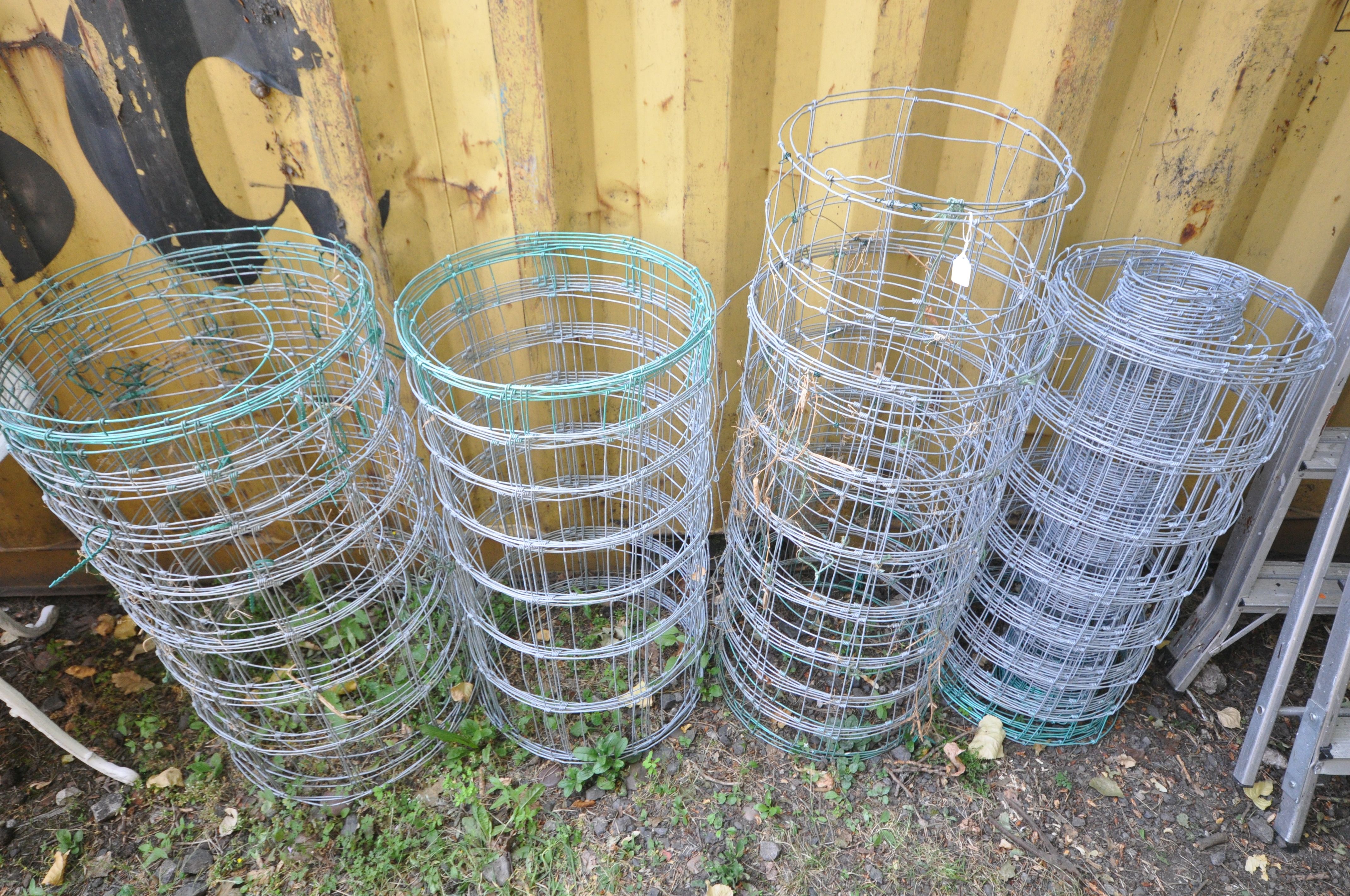 A QUANTITY OF STOCK WIRE FENCING, lengths unknown, but in four bundles