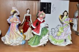 FOUR ROYAL DOULTON LADY FIGURES, comprising 'Summertime' HN3478, signed Michael Doulton to the