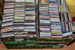 SIX BOXES OF CDS, to include approximately eight hundred CDs, with a mixture of genres and artists