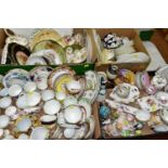 FOUR BOXES OF ASSORTED CERAMICS ETC, assorted tea wares and dinner wares, to include Hammersley,