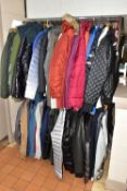 A QUANTITY OF COATS, JACKETS AND OTHER CLOTHING, approximately seventy ladies' and men's items,