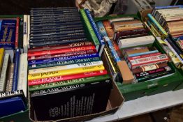 BOOKS, four boxes containing approximately 115 titles in hardback and paperback format, subject