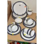 A PART DINNER SET OF ROYAL DOULTON 'SHERBROOKE' PATTERN comprising six dinner plates, six tea