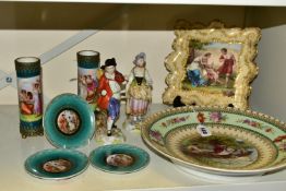A COLLECTION OF AUSTRIAN PORCELAIN, comprising a Britannia Porcelain works Karlsbad cabinet plate,