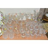 A QUANTITY OF CUT CRYSTAL AND GLASSWARE, comprising Royal Doulton, Stuart and Dartington, a