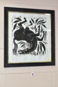 ANGELA HARDING (BRITISH CONTEMPORARY) 'THE FALL', a limited edition woodblock print depicting a