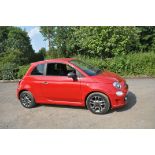 A 2017 FIAT 500S THREE DOOR CAR IN RED, 1242cc petrol engine, 5 speed gearbox, 8955 miles (