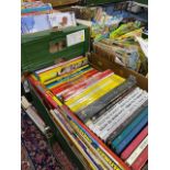 BOOKS & COMICS, five large boxes and one small box containing approximately 150 book titles to