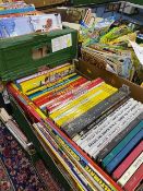 BOOKS & COMICS, five large boxes and one small box containing approximately 150 book titles to