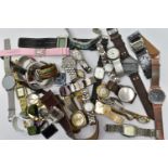 A COLLECTION OF QUARTZ, HAND WOUND AND DIGITAL WRISTWATCHES, names to include 'Chaumont,