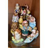 ELEVEN BESWICK BEATRIX POTTER CHARACTER FIGURES, comprising 'Timmie Willie' BP3b, 'The Old Woman who