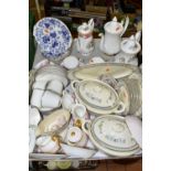 A BOX AND LOOSE DINNER AND TEA WARES, to include Royal Albert Moss Rose, Val D'Or and Lady Carlyle