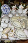 A BOX AND LOOSE DINNER AND TEA WARES, to include Royal Albert Moss Rose, Val D'Or and Lady Carlyle