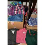 FIVE BOXES OF MEN'S SHIRTS AND POLO TOPS, to include polo tops - Fred Perry, Ben Sherma, Superdry,