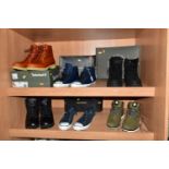 A GROUP OF MEN'S BOOTS, to include Timberland, Converse and Karrimor walking boots, black, a pair of