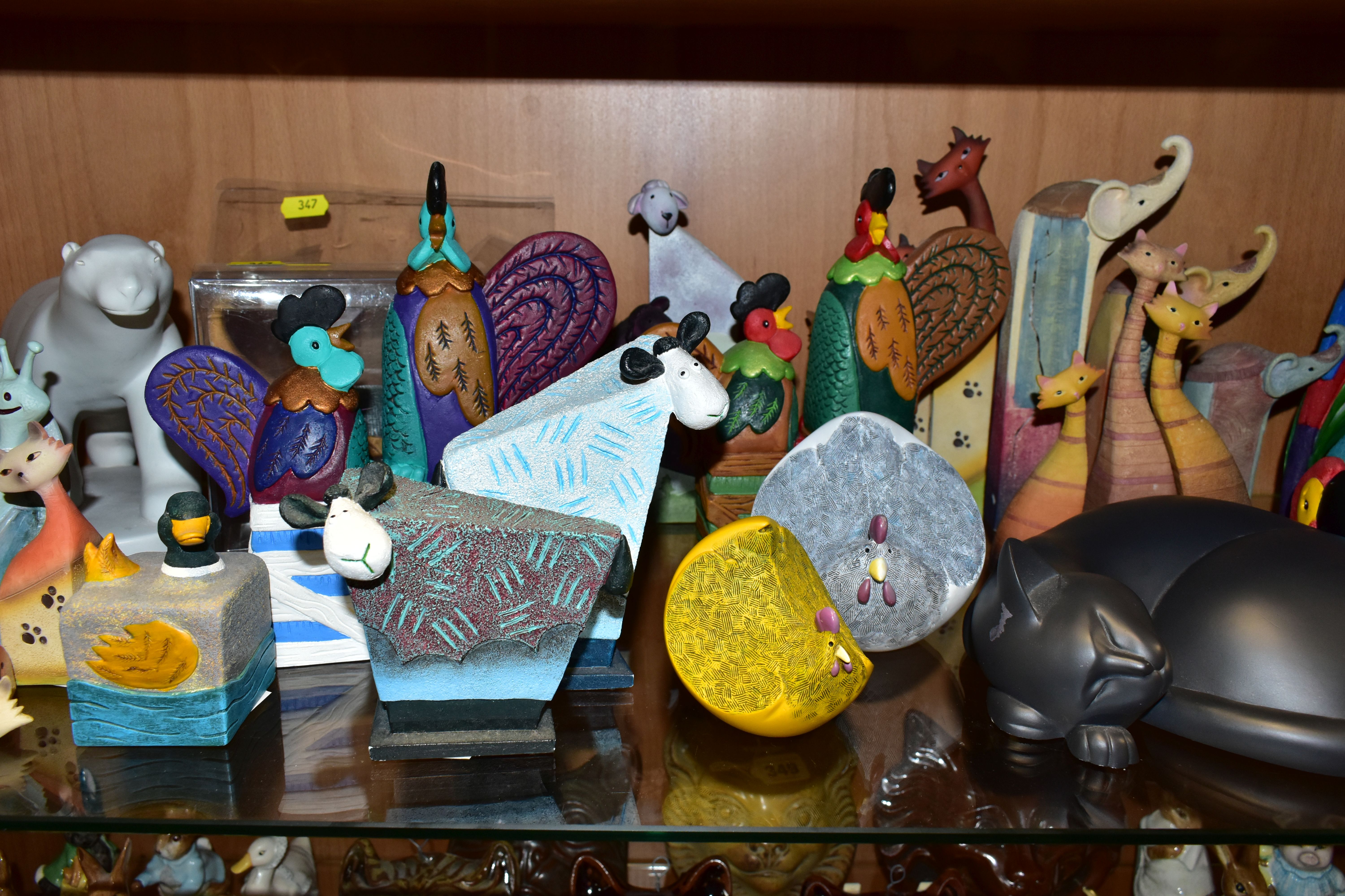 A COLLECTION OF ARTFORUM RESIN ANIMAL AND BIRD FIGURES AND SIMILAR UNMARKED MODELS, including two