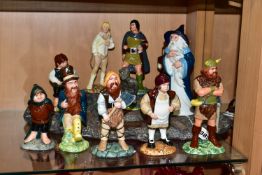 TEN ROYAL DOULTON MIDDLE EARTH LORD OF THE RINGS CHARACTER FIGURES AND DISPLAY STAND, the figures