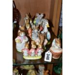 TWELVE BESWICK BEATRIX POTTER CHARACTER FIGURES, comprising 'Anna Maria', 'Flopsy, Mopsy and