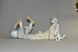 A LLADRO CLOWN, no 4618, designed by Salvador Furio in 1970, the figure lying on his front with head