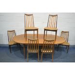A G PLAN FRESCO TEAK EXTENDING DINING TABLE, with a single fold out leaf, extended length 209cm x