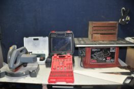 A SELECTION OF POWERTOOLS to include a Power devil PDW5012PB 10in table saw with no blade,