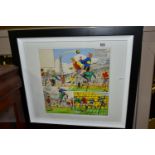 ROY OF THE ROVERS, A COMIC STRIP PAINTING DEPICTING A FOOTBALL MATCH, unsigned, pen and