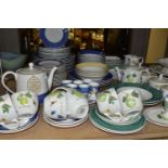 A ONE HUNDRED AND SEVEN PIECE WEDGWOOD SARAH'S GARDEN DINNER SERVICE, with blue border unless