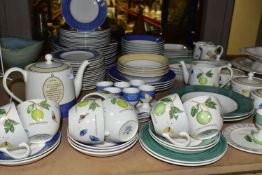 A ONE HUNDRED AND SEVEN PIECE WEDGWOOD SARAH'S GARDEN DINNER SERVICE, with blue border unless