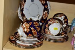 A ROYAL ALBERT 'HEIRLOOM' PATTERN TEA SET, comprising six cups, six saucers, six tea plates, one