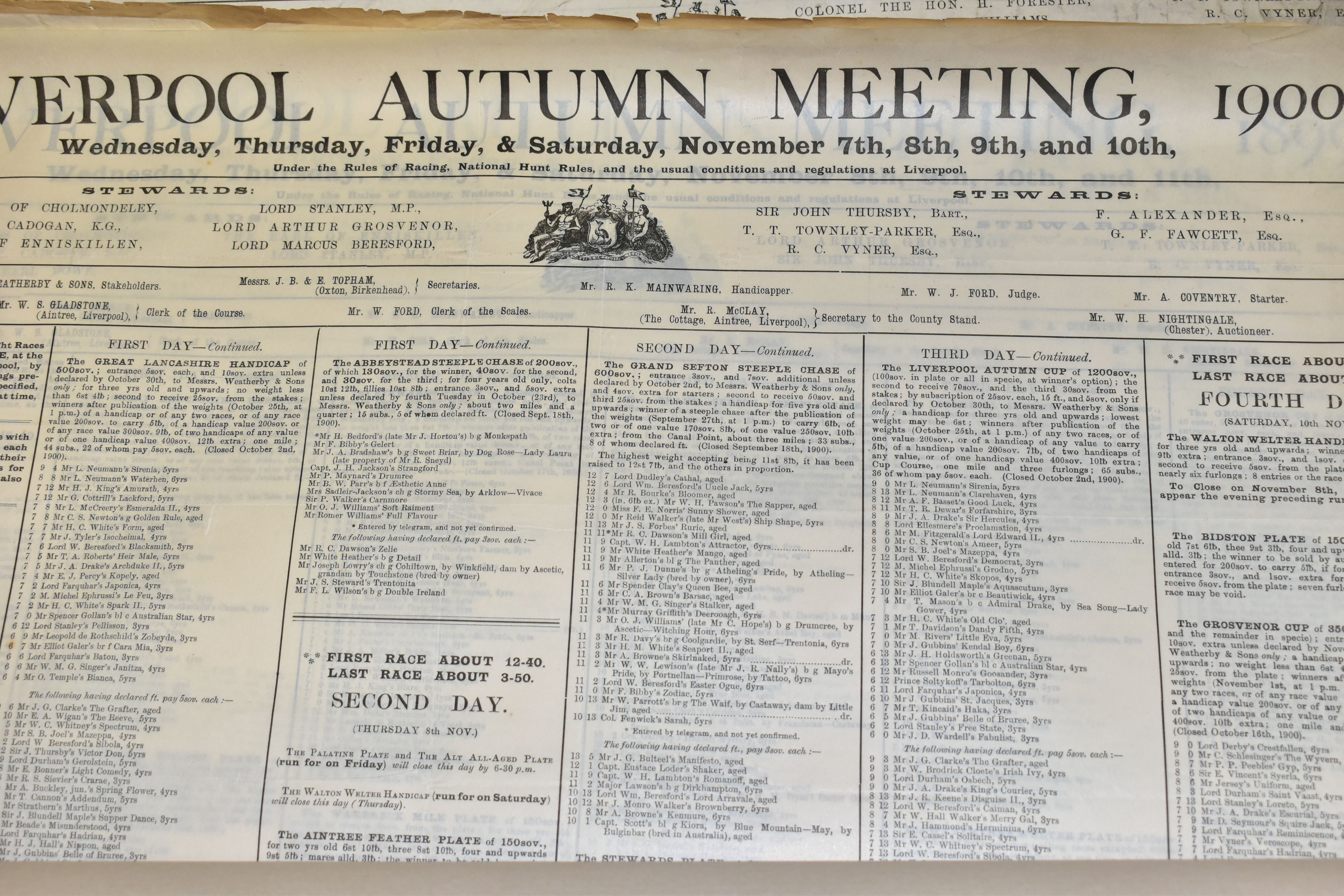 LIVERPOOL RACECOURSE, a collection of twenty-four original race meeting broadsheets from the July - Image 4 of 7