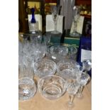 A GROUP OF CUT CRYSTAL AND OTHER GLASS WARES, approximately forty five pieces to include a boxed