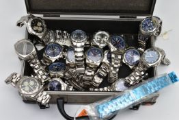A BOX OF ASSORTED GENTS WRISTWATCHES, to include seven 'Constant' watches, six 'Ben Sherman'