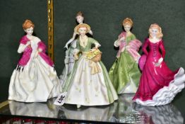 FIVE ROYAL WORCESTER LADY FIGURES, comprising 'Spring Morn', 'Rebecca - Les Petites', 'Belle Of