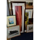 PAINTINGS AND PRINTS ETC, comprising a signed limited edition steam locomotive print 'Heading for