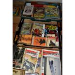 BOOKS & EPHEMERA, four boxes containing a miscellaneous collection of children's annuals, comic