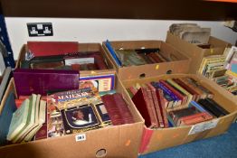 SIX BOXES OF BOOKS, MAPS AND SHEET MUSIC, approximately seventy books, mainly antiquarian titles,