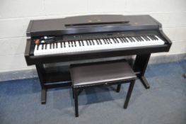 A YAMAHA CLP-820 ELECTRIC PIANO, with piano stool and sheet music stand (PAT pass and working)