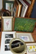 20TH CENTURY PAINTINGS AND PRINTS ETC, to include a Terry Heath cottage landscape, signed bottom